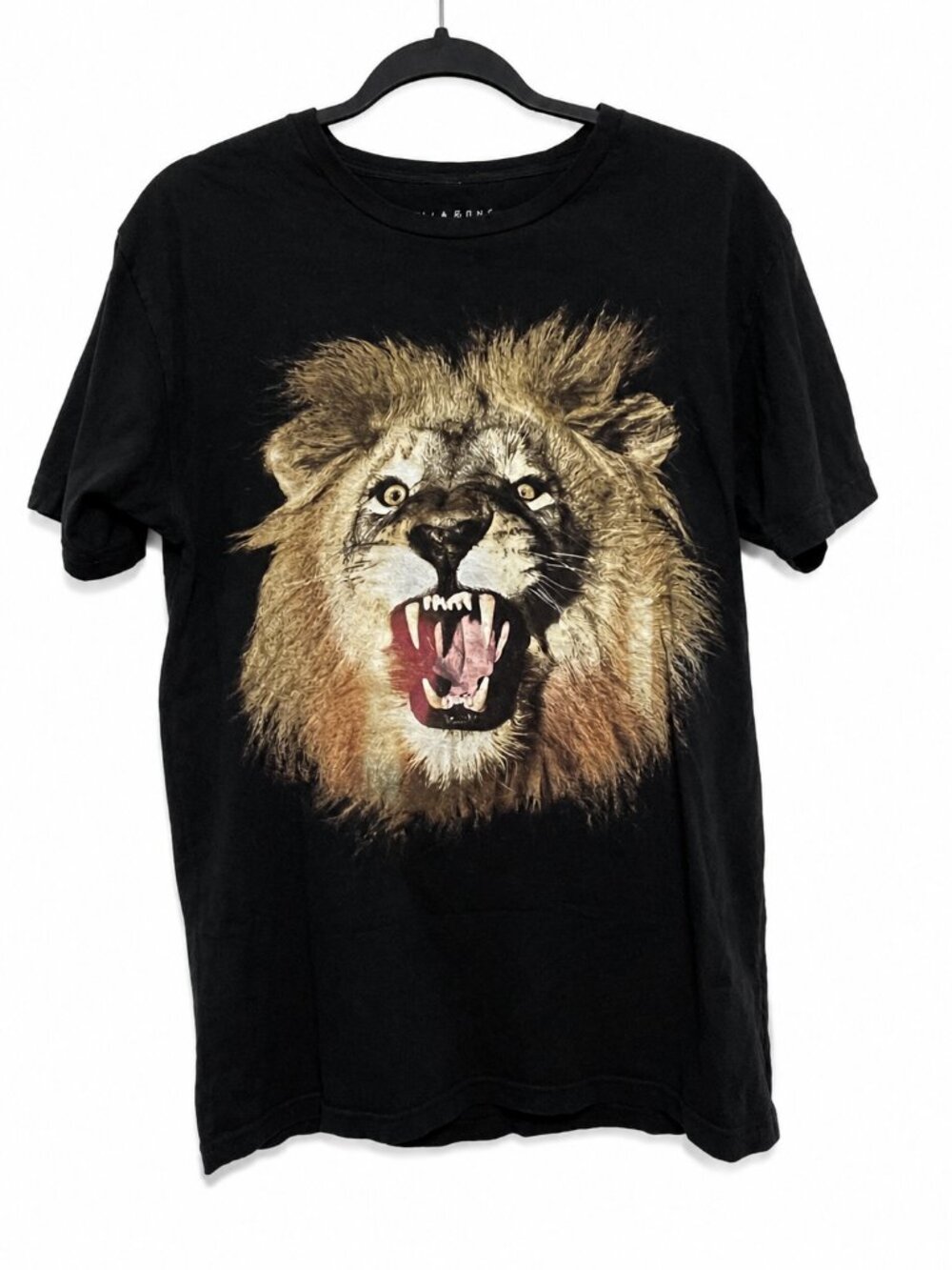 Billabong x White Mike Roaring Lion Graphic T-Shirt Men's Medium Black Surf Skat